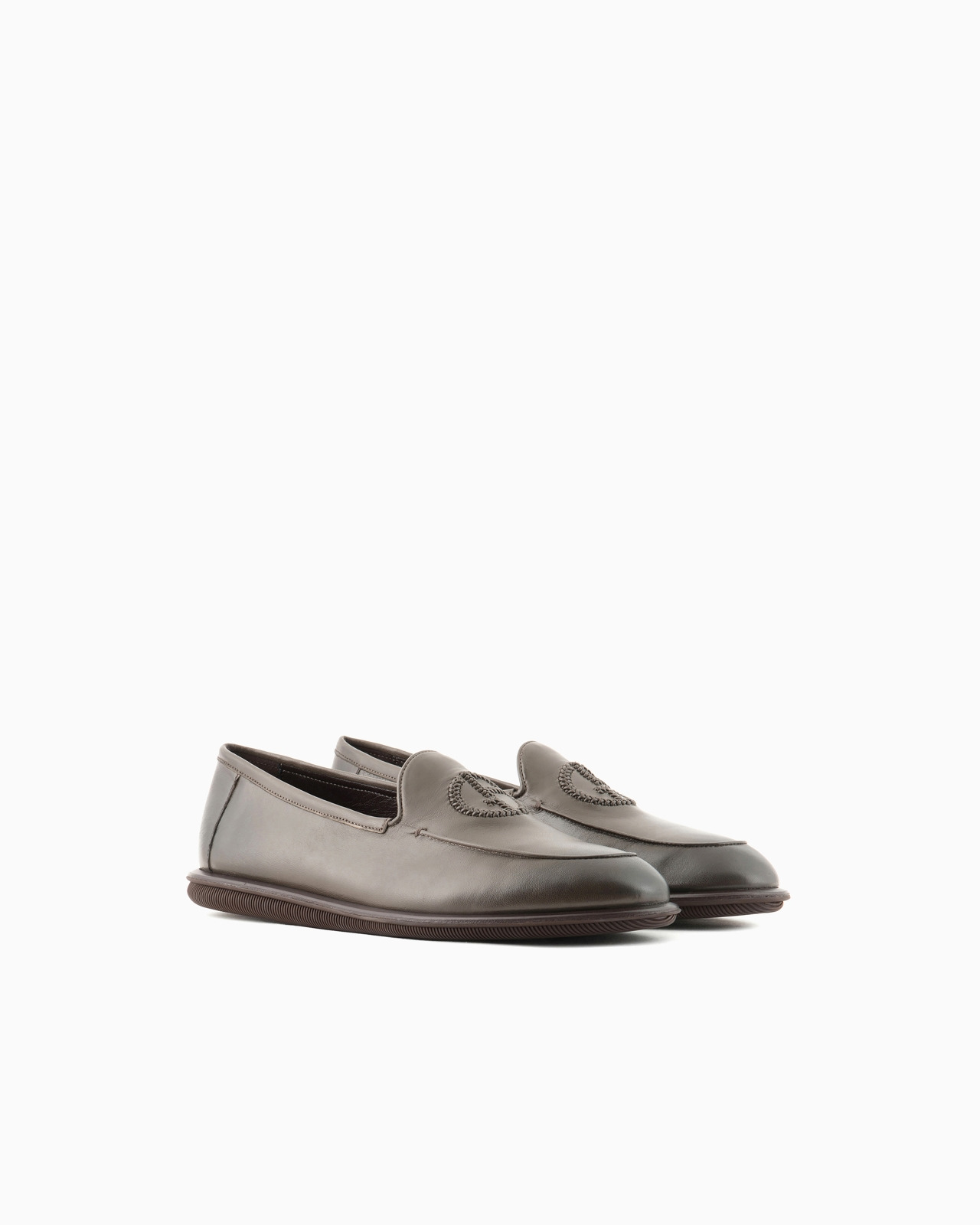 Vintage nappa leather loafers with embroidered logo - 2