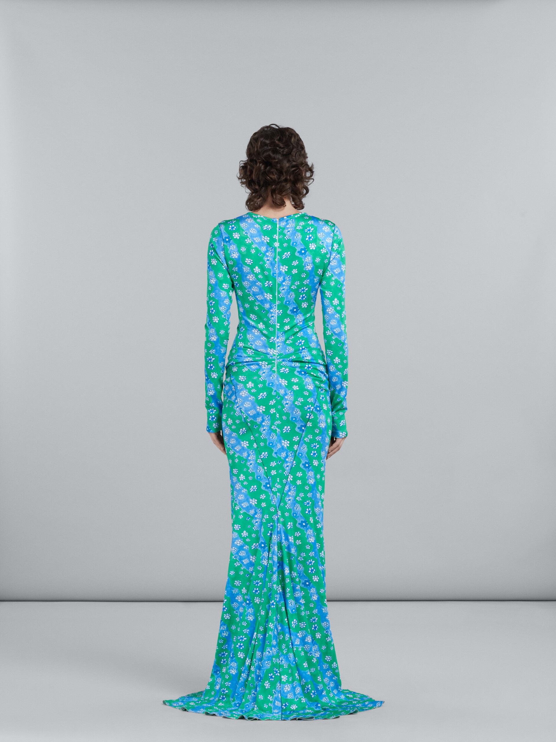 LONG DRESS IN FLUID PRINTED JERSEY - 3