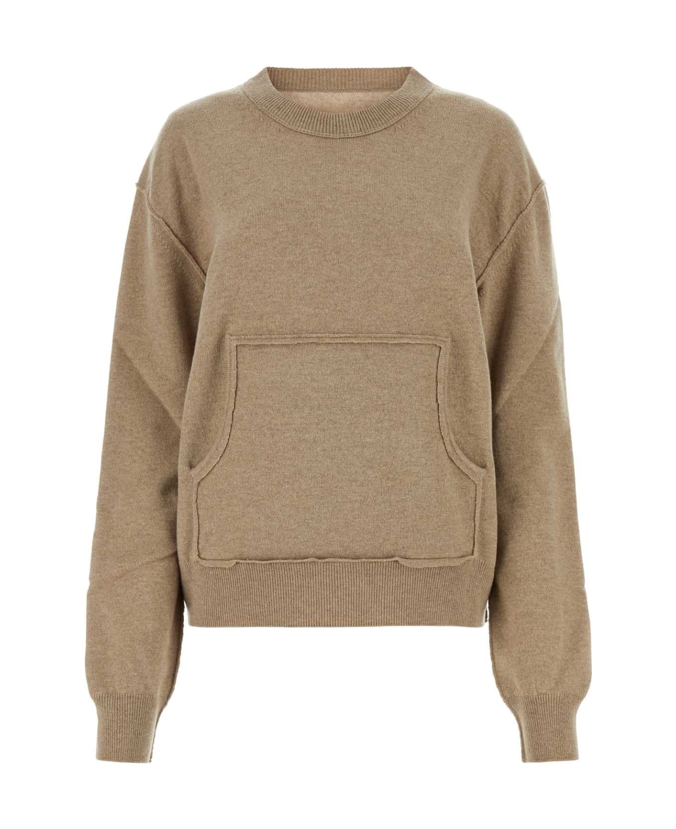 Melange Cappuccino Wool Blend Sweater - 1