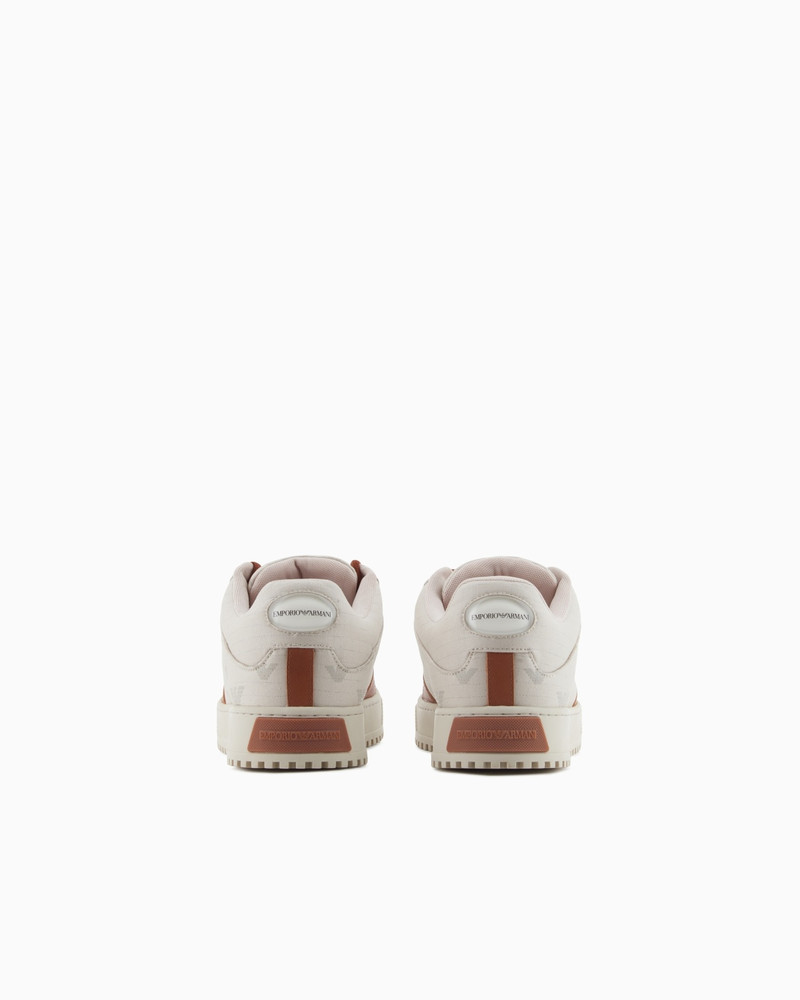 EMPORIO ARMANI CANVAS SNEAKERS WITH ALL-OVER EAGLES outlook
