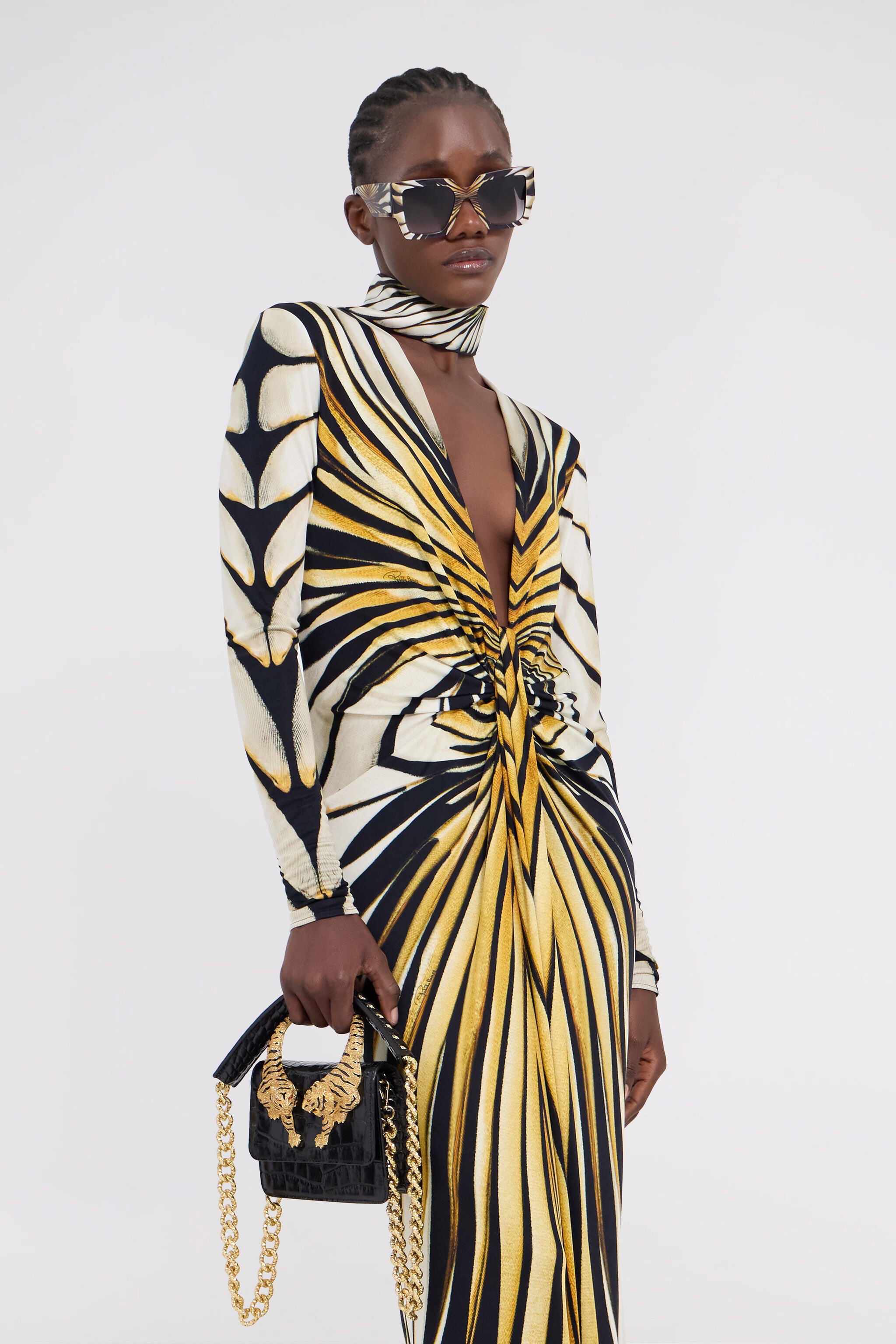 Ray Of Gold Print Maxi Dress - 6