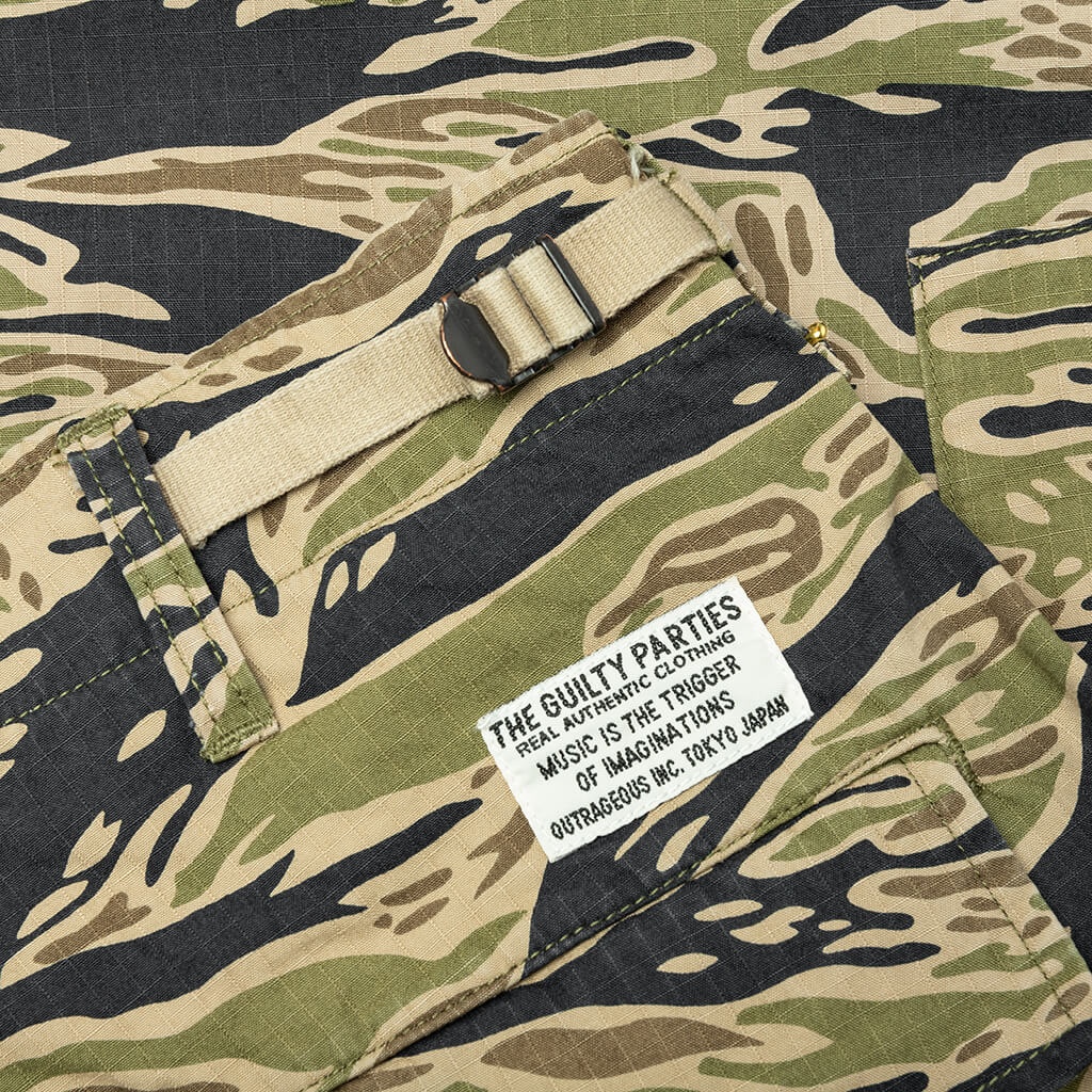 TIGER CAMO 6 POCKET TROUSERS - OLIVE - 4