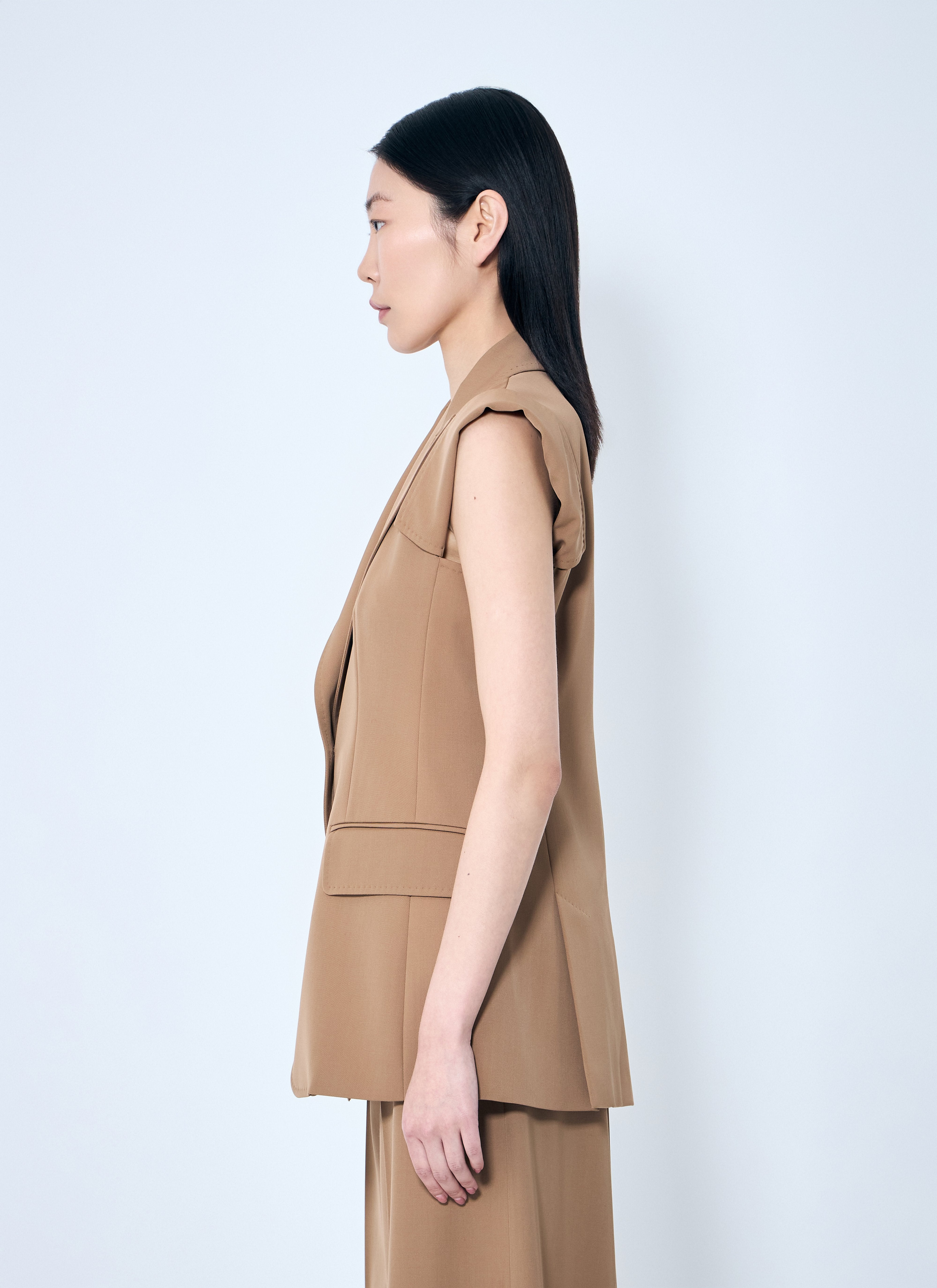 Max Mara Women Sleeveless Gabardine Jacket - 3