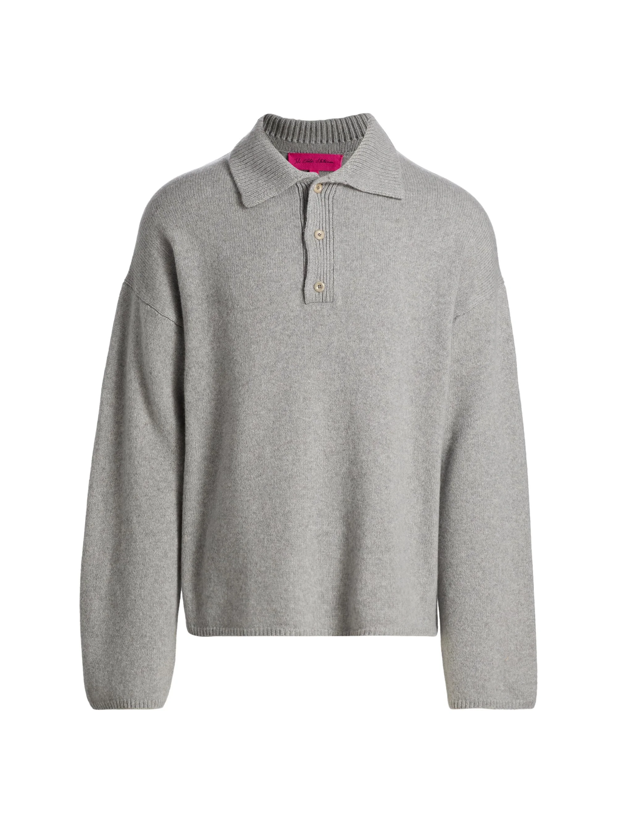 Men's Dume Cashmere Rugby Sweater - Silver - 1