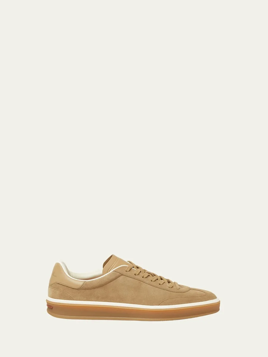Men's Tennis Walk Suede Low-Top Sneakers - 1