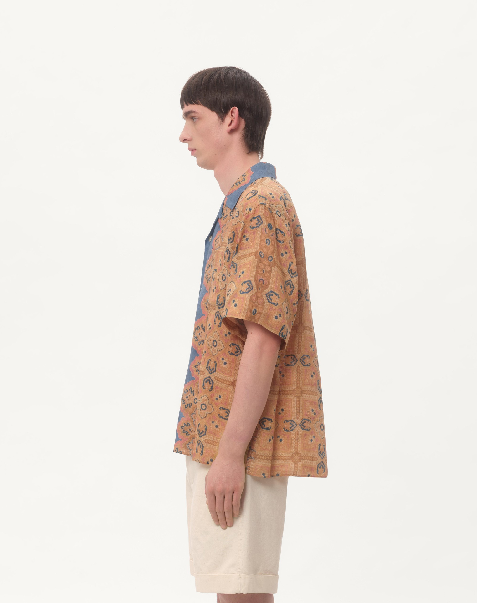 LINEN BOWLING SHIRT WITH VOYAGE IMAGINAIRE PRINT - 6