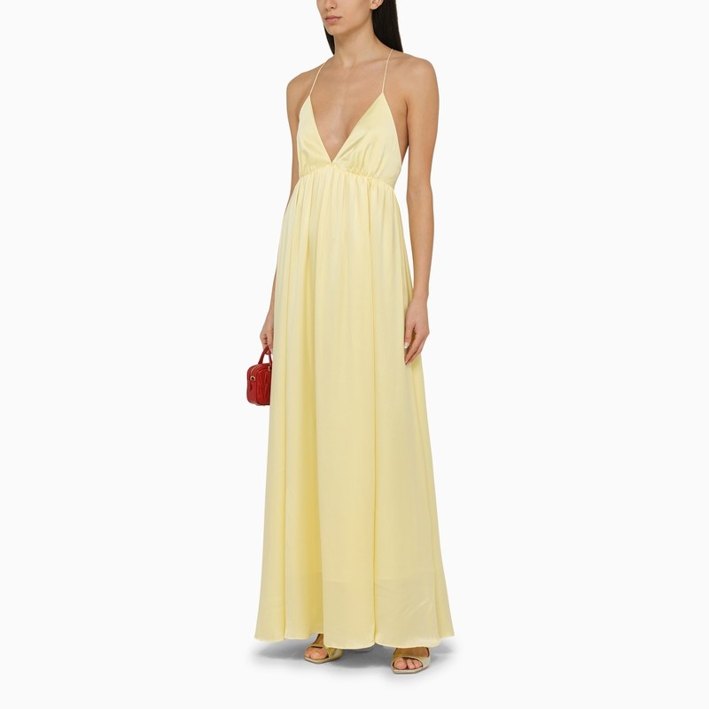 YELLOW SILK LONG DRESS - 2