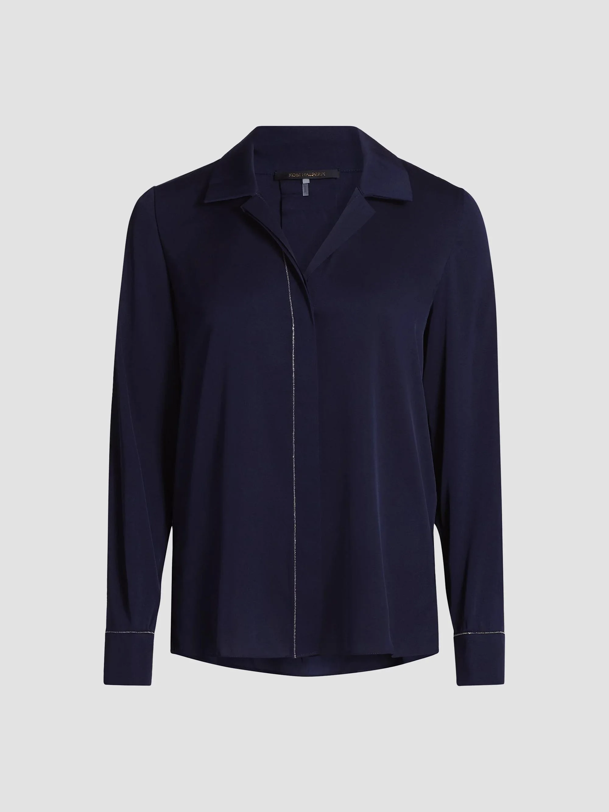 Women's Ceanna Chain Long-Sleeve Blouse - Midnight Blue - 1
