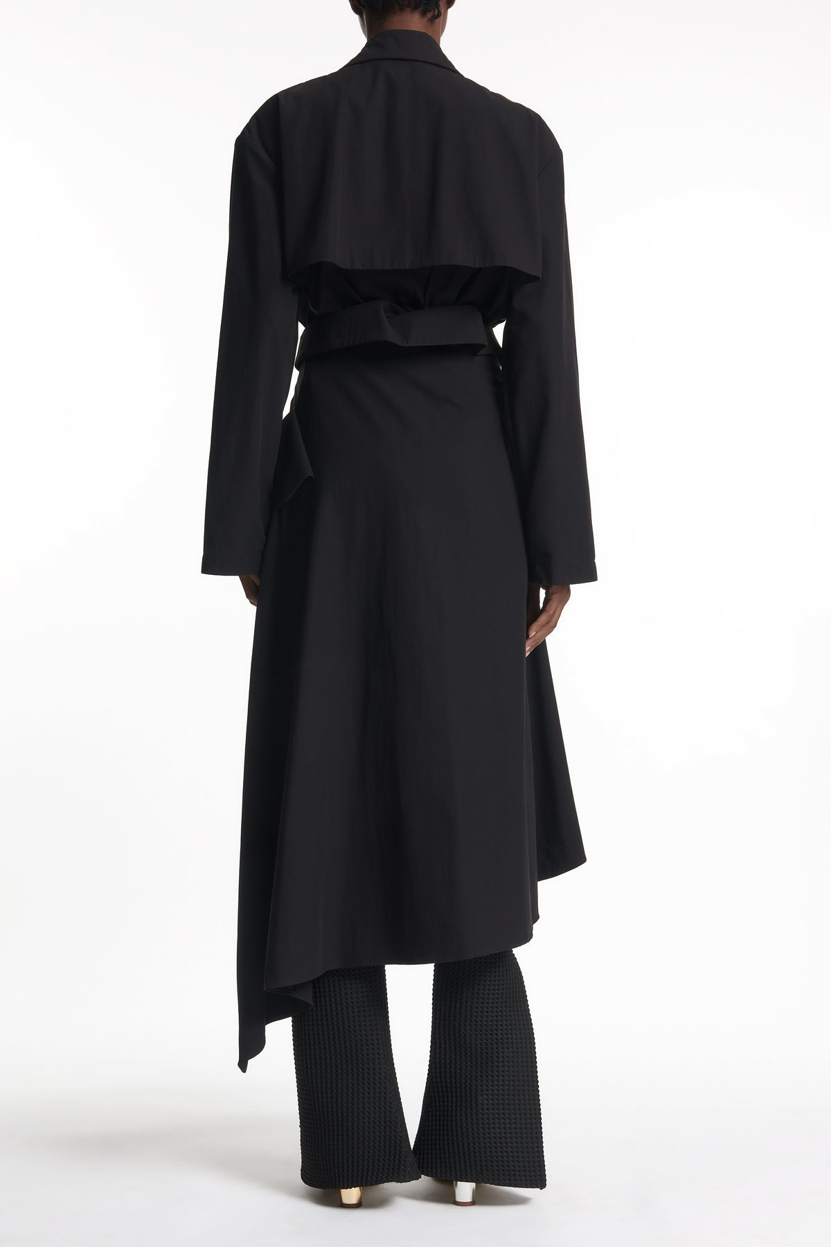 TRENCH COAT WITH SHIRT SLEEVE BELT BLACK - 4