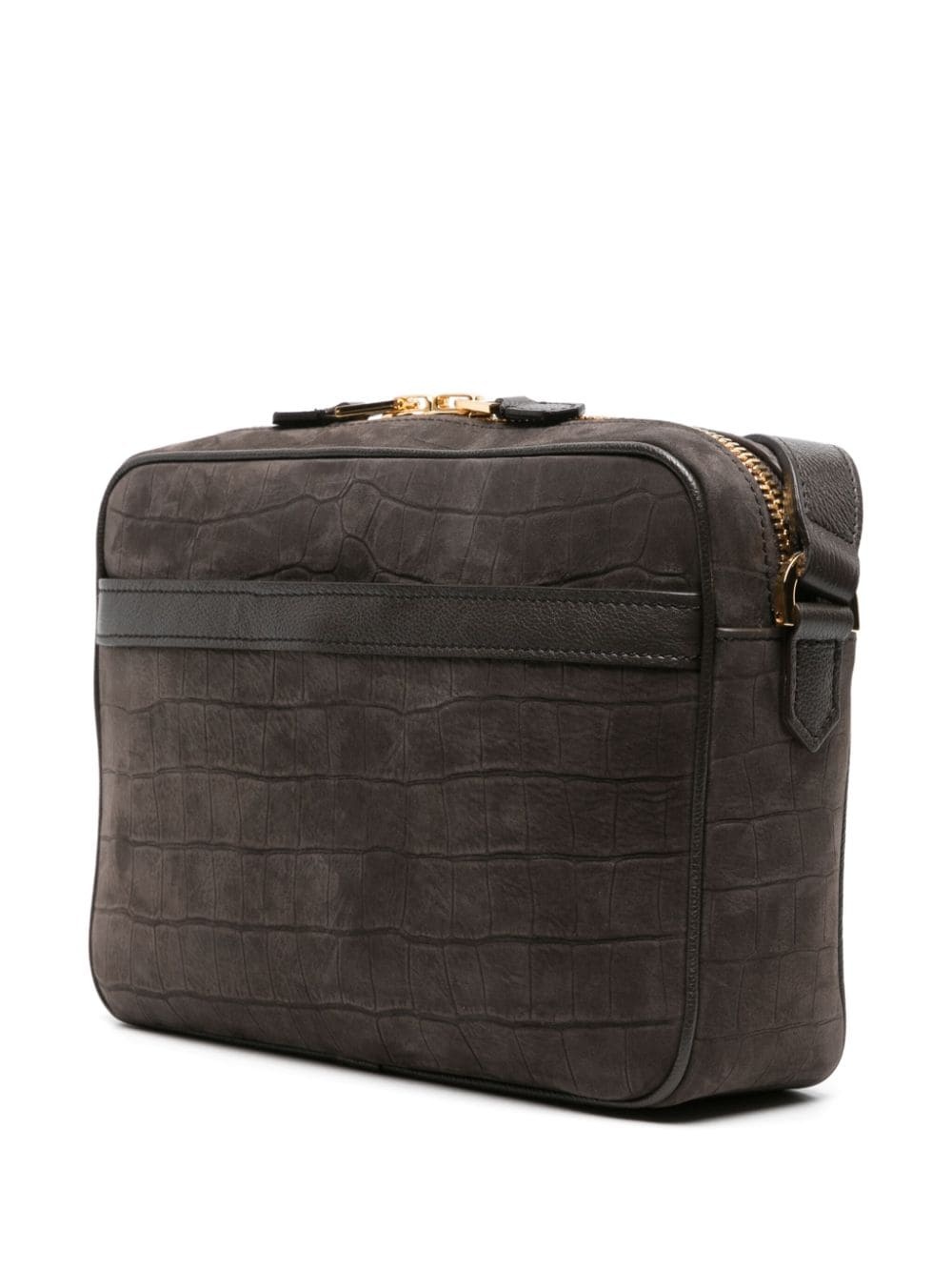 crocodile-embossed messenger bag - 3