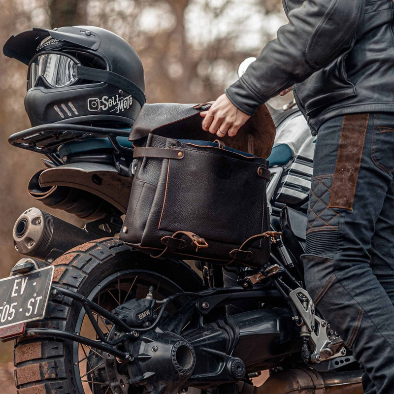 HEROES ECLAIR BAG - BROWN LEATHER MOTORCYCLE BAG 9