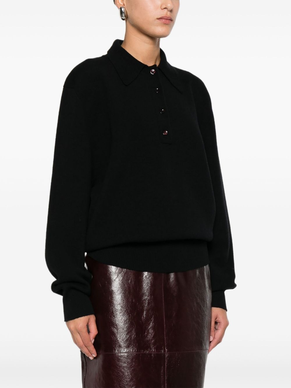 knitted polo top - 3