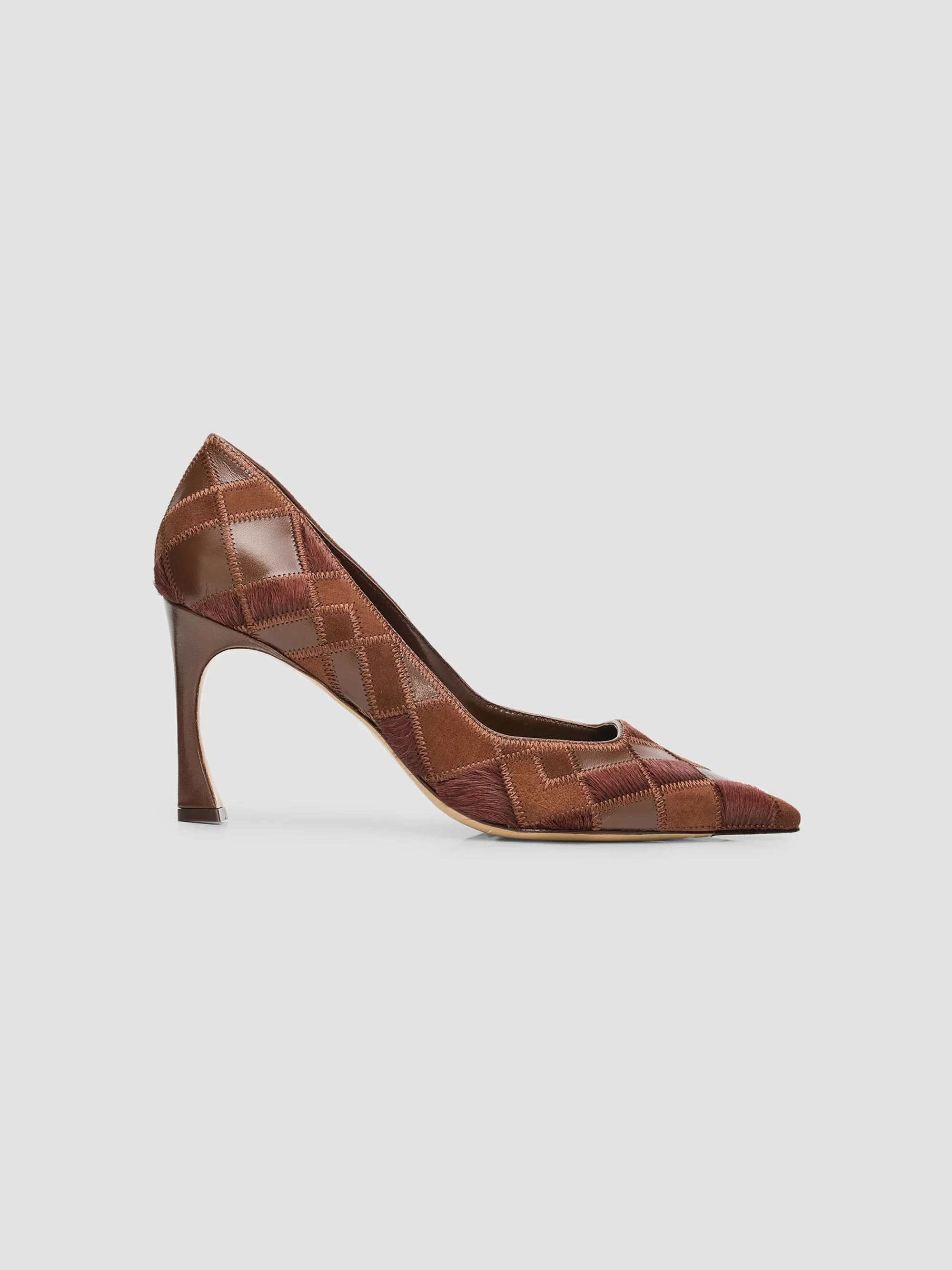 Women's Annelise 85MM Leather-Calf Hair Pumps - Brown - 1