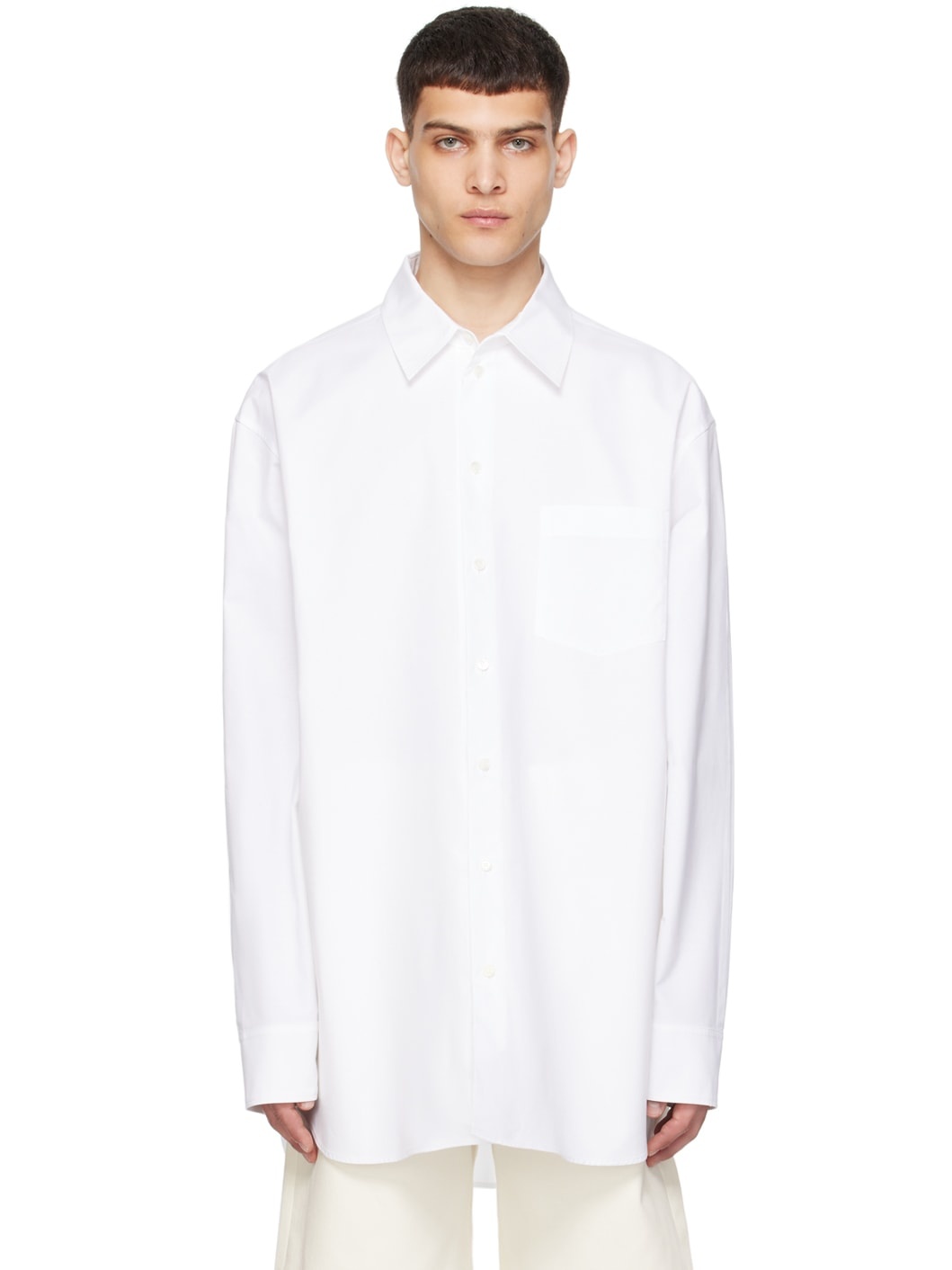 White Raw Edge Shirt - 1