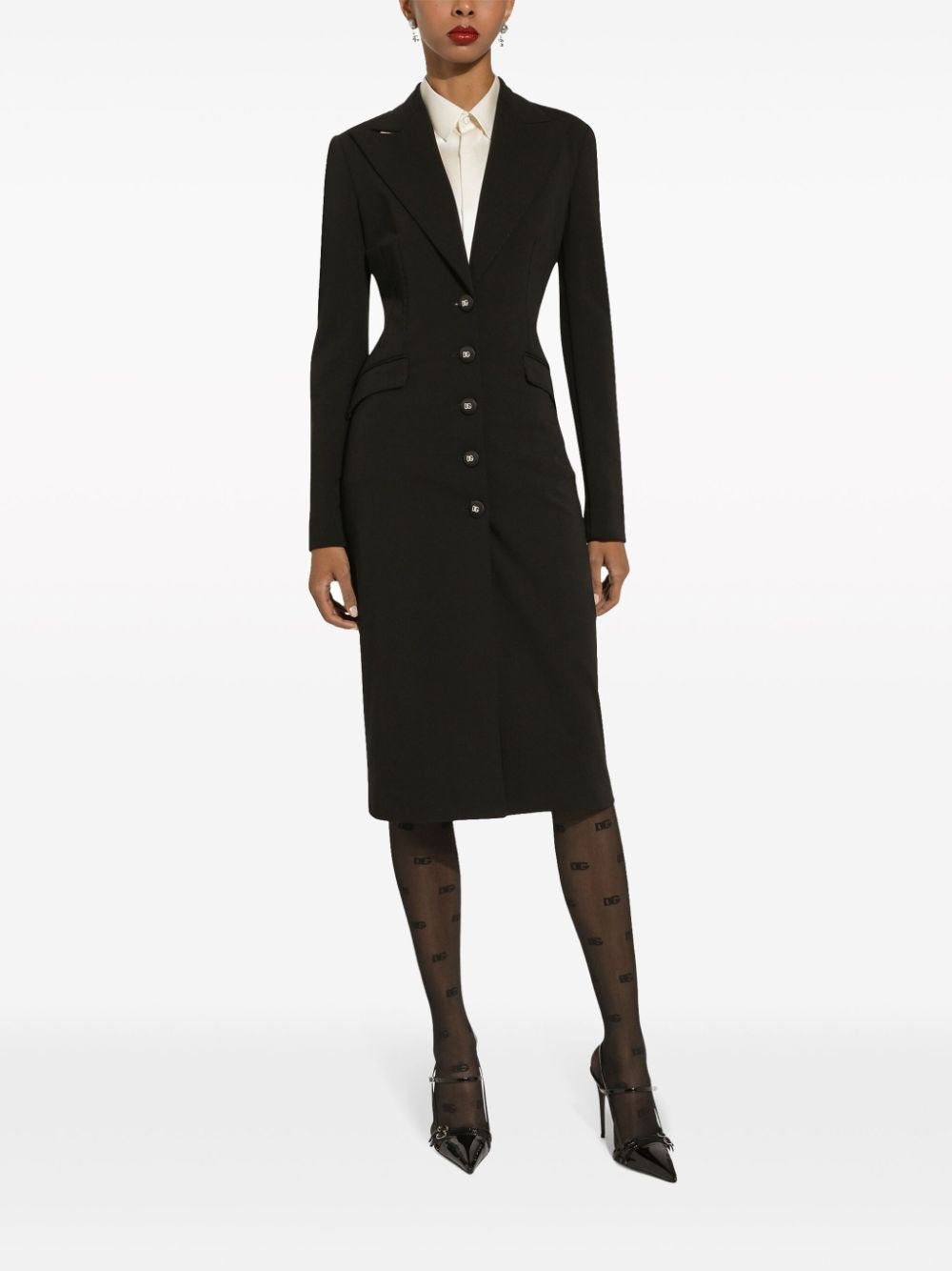 logo-button single-breasted coat - 2