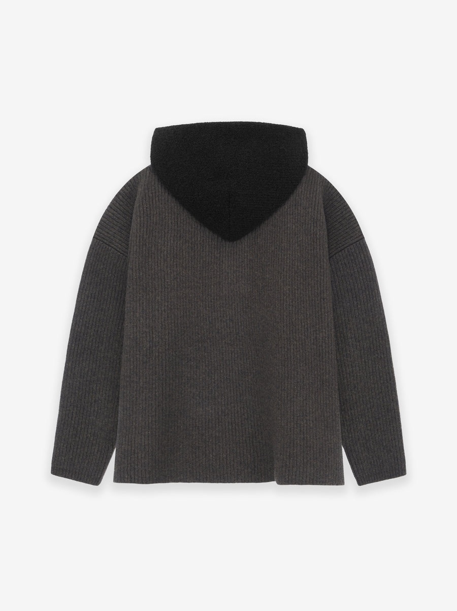 Wool V-Neck Hoodie - 2