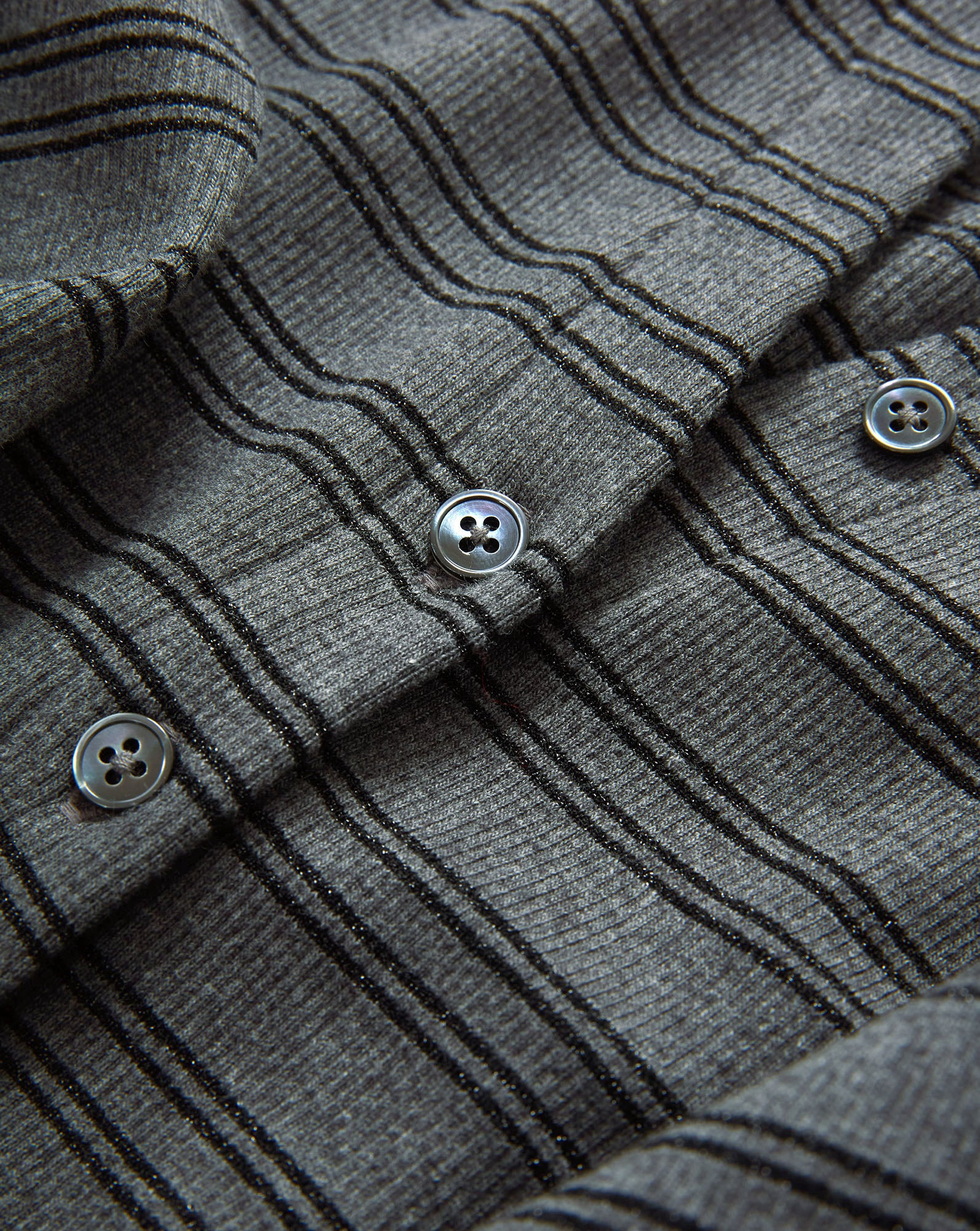 DILIA STRIPED BUTTON-DOWN T-SHIRT - 4