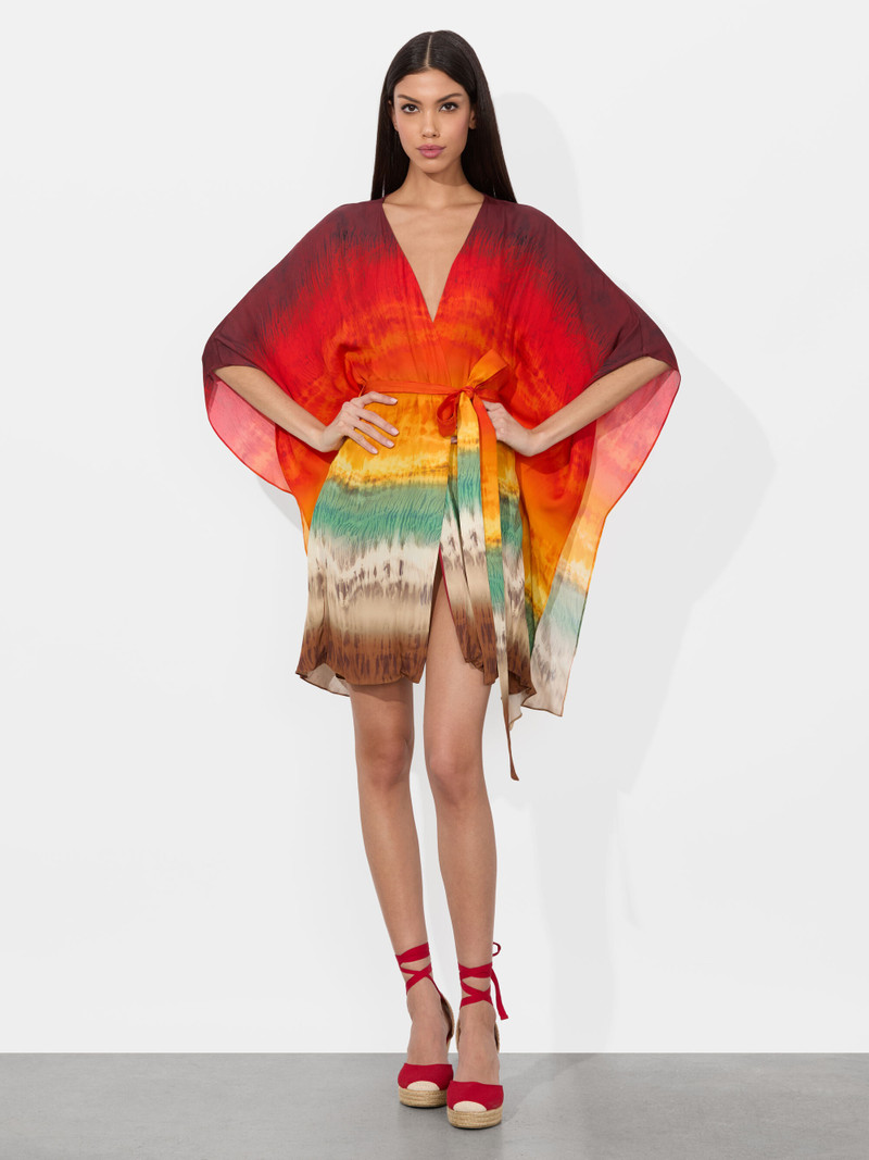 Alice + Olivia MARVA BELTED MINI KAFTAN outlook