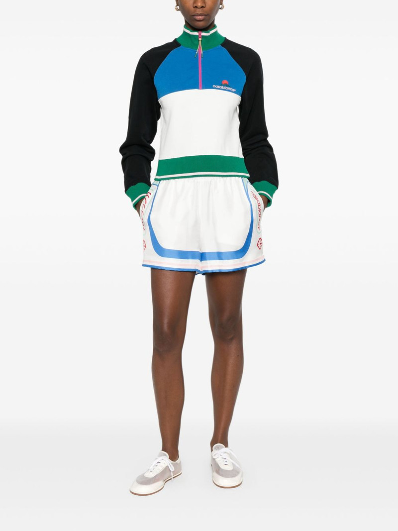CASABLANCA Fuji Dream silk shorts outlook