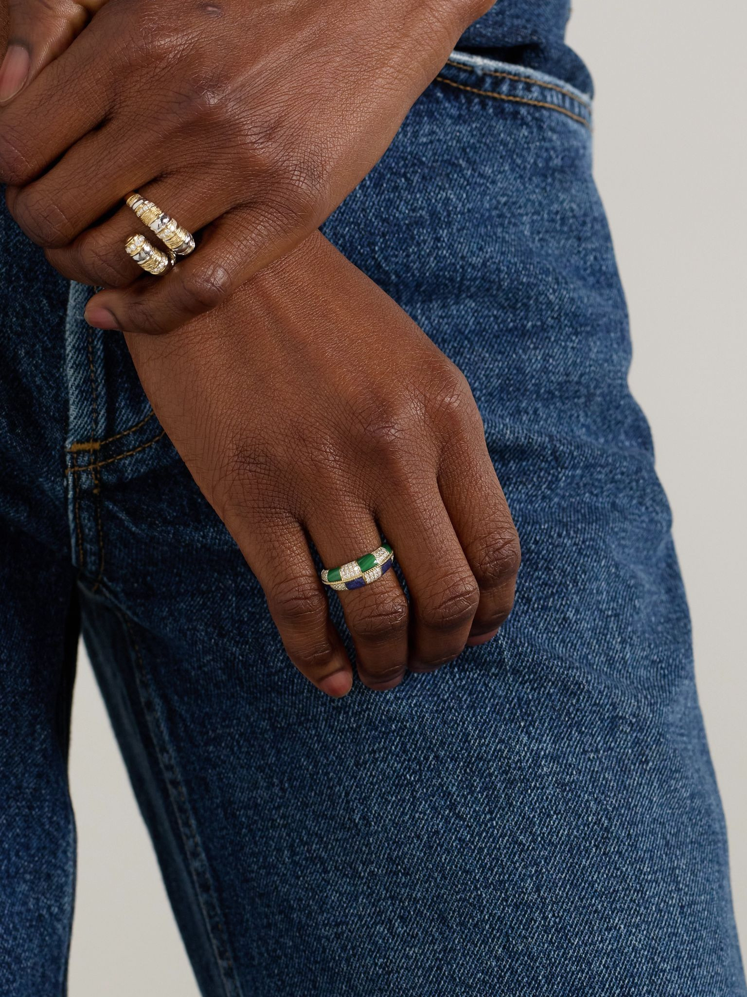 Alliance 9-karat gold multi-stone ring Gold - 5