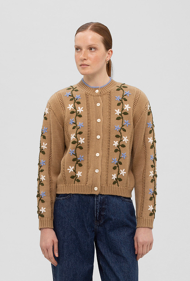 Hesper Cardigan - Camel/Multi 1