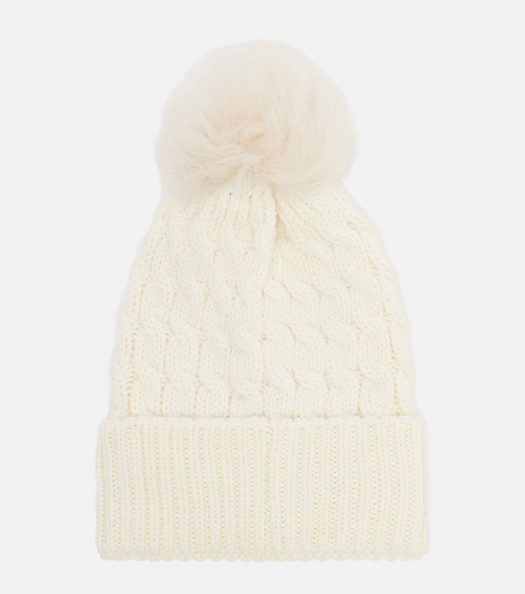 Logo shearling-trimmed virgin wool beanie - 4