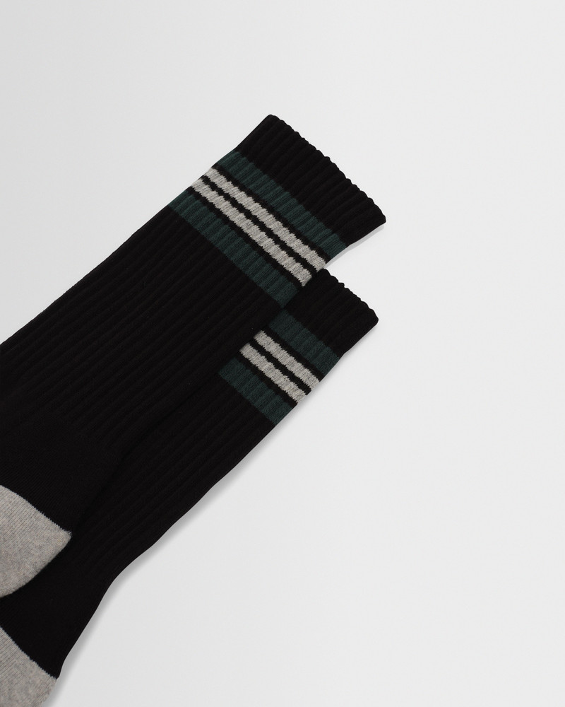 Wax London Thorpe - Black And Grey Preppy Stripe Socks outlook