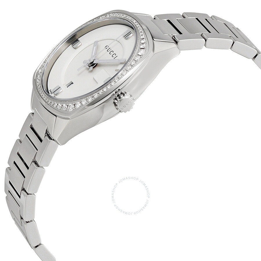 Gucci GG2570 White Dial Stainless Steel Diamond Ladies Watch YA142506 - 2