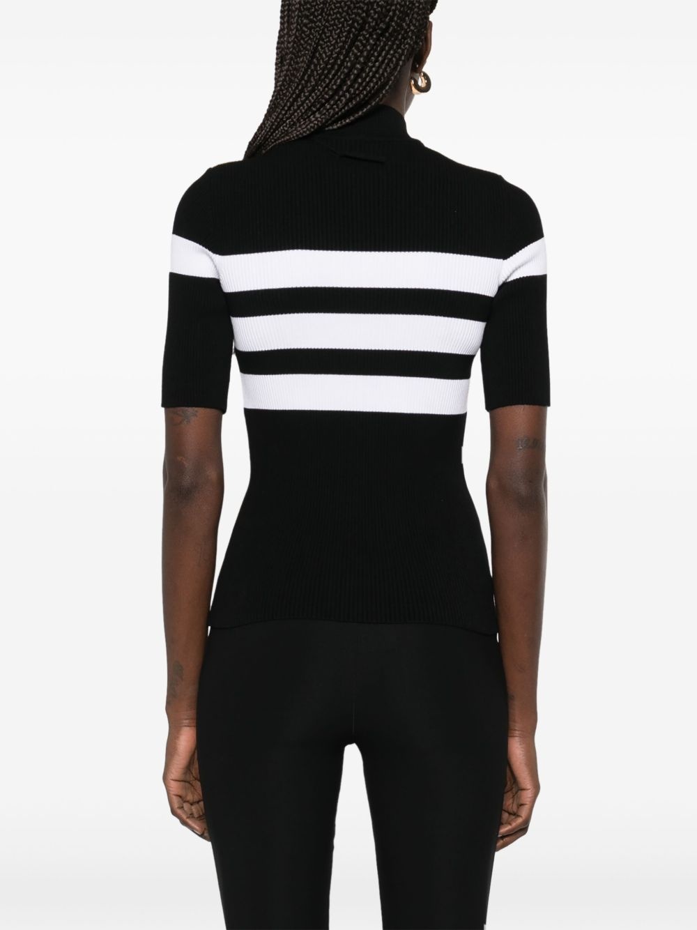 striped knitted T-shirt - 4