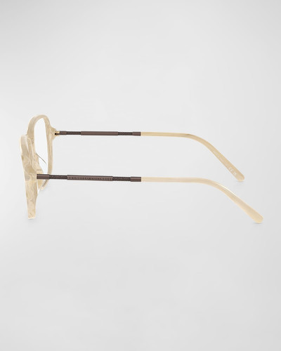 Brunello Cucinelli Modern Mixed-Media Square Glasses outlook