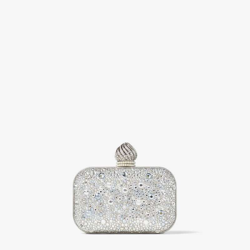 Micro Cloud Crystal Suede Mini Bag with Crystal Dome Clasp - 1