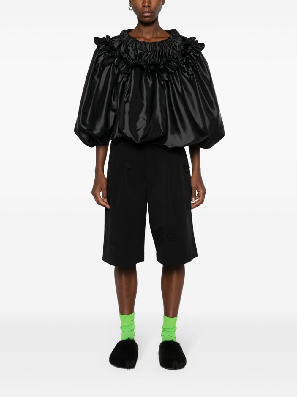 ruffled satin blouse - 2