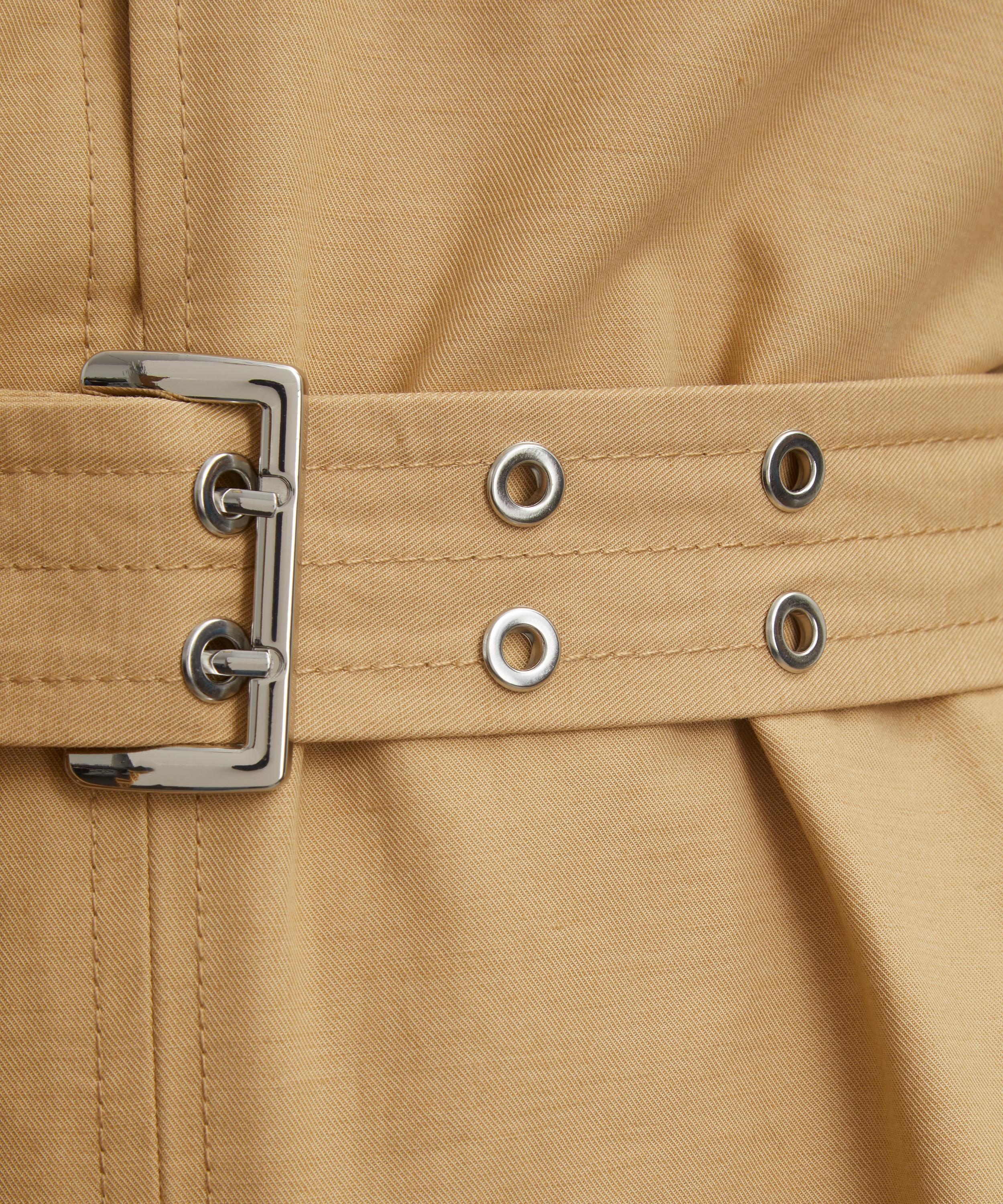 Beige Stretch Cotton Dress - 5