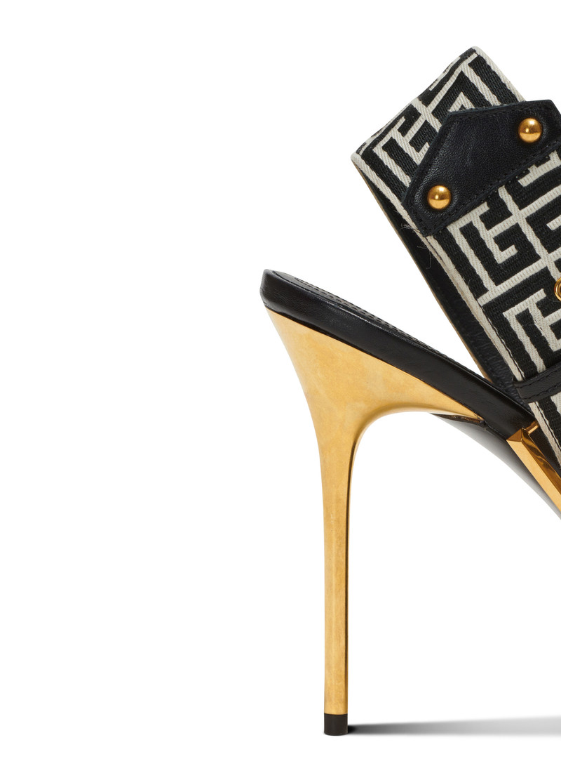 Ruby monogrammed leather slingbacks 7