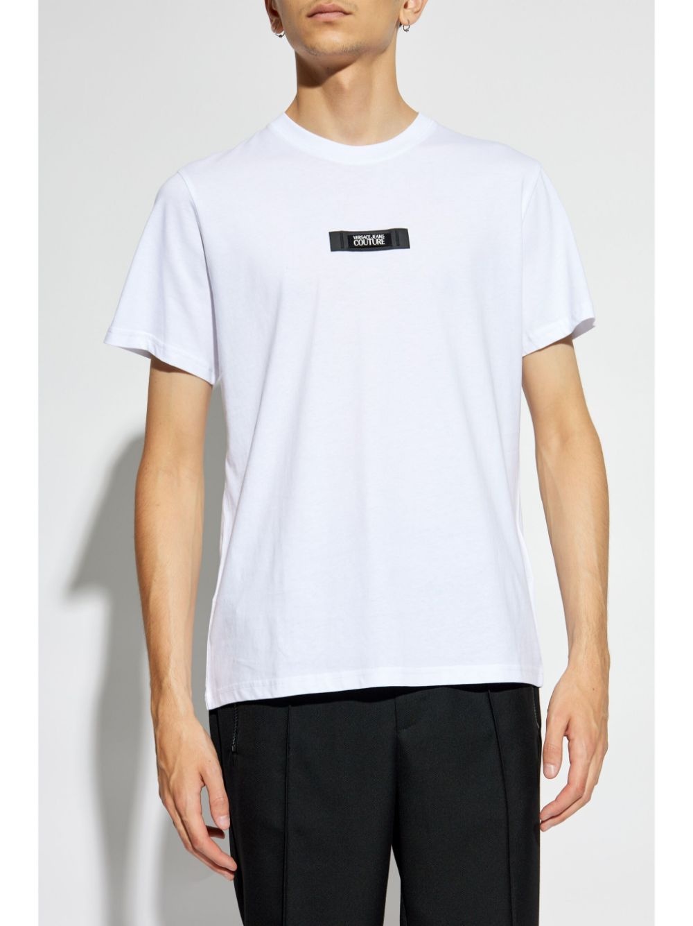 logo-patch cotton T-shirt - 3