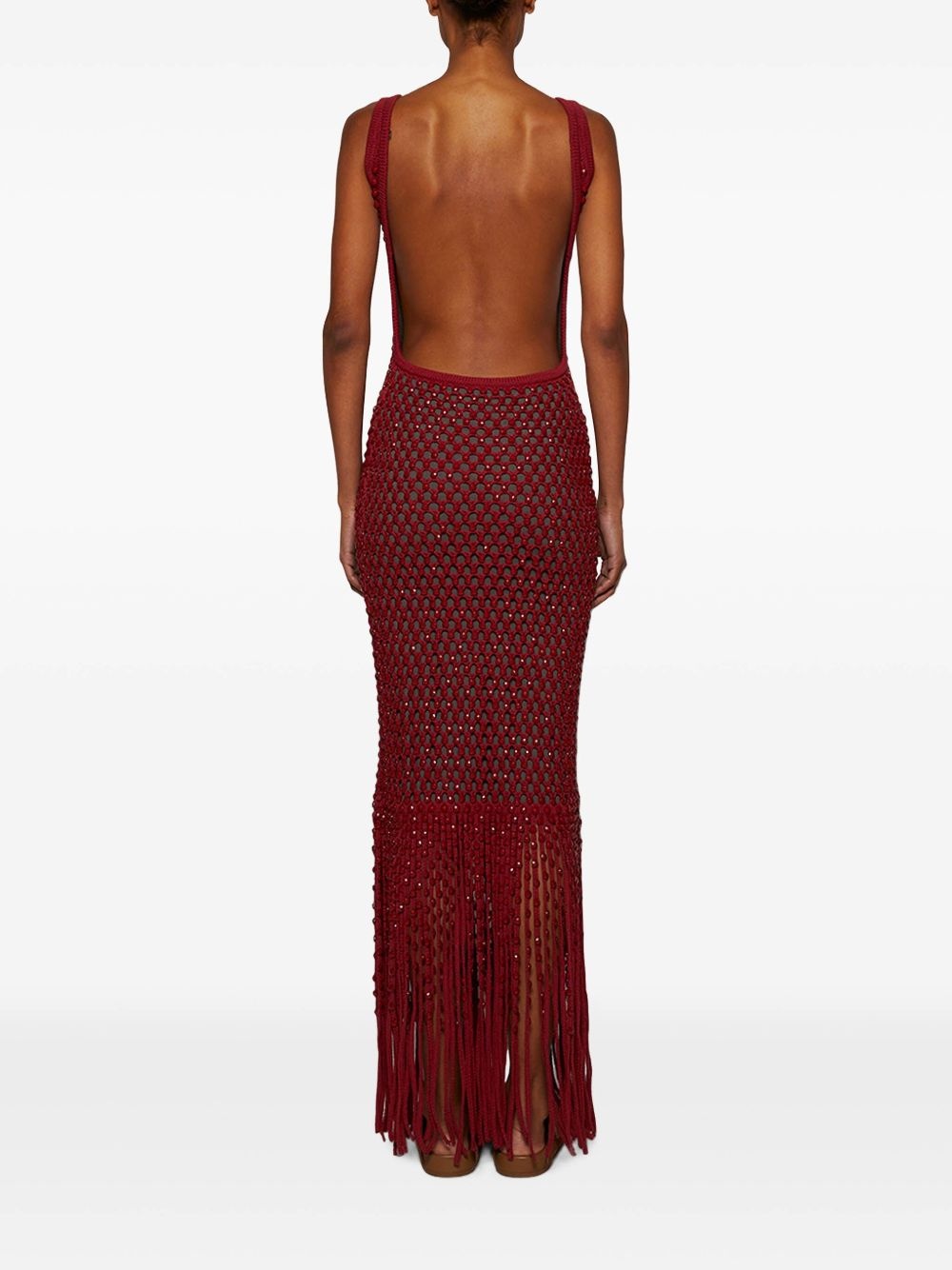 Gala fringe-detail knitted dress - 4