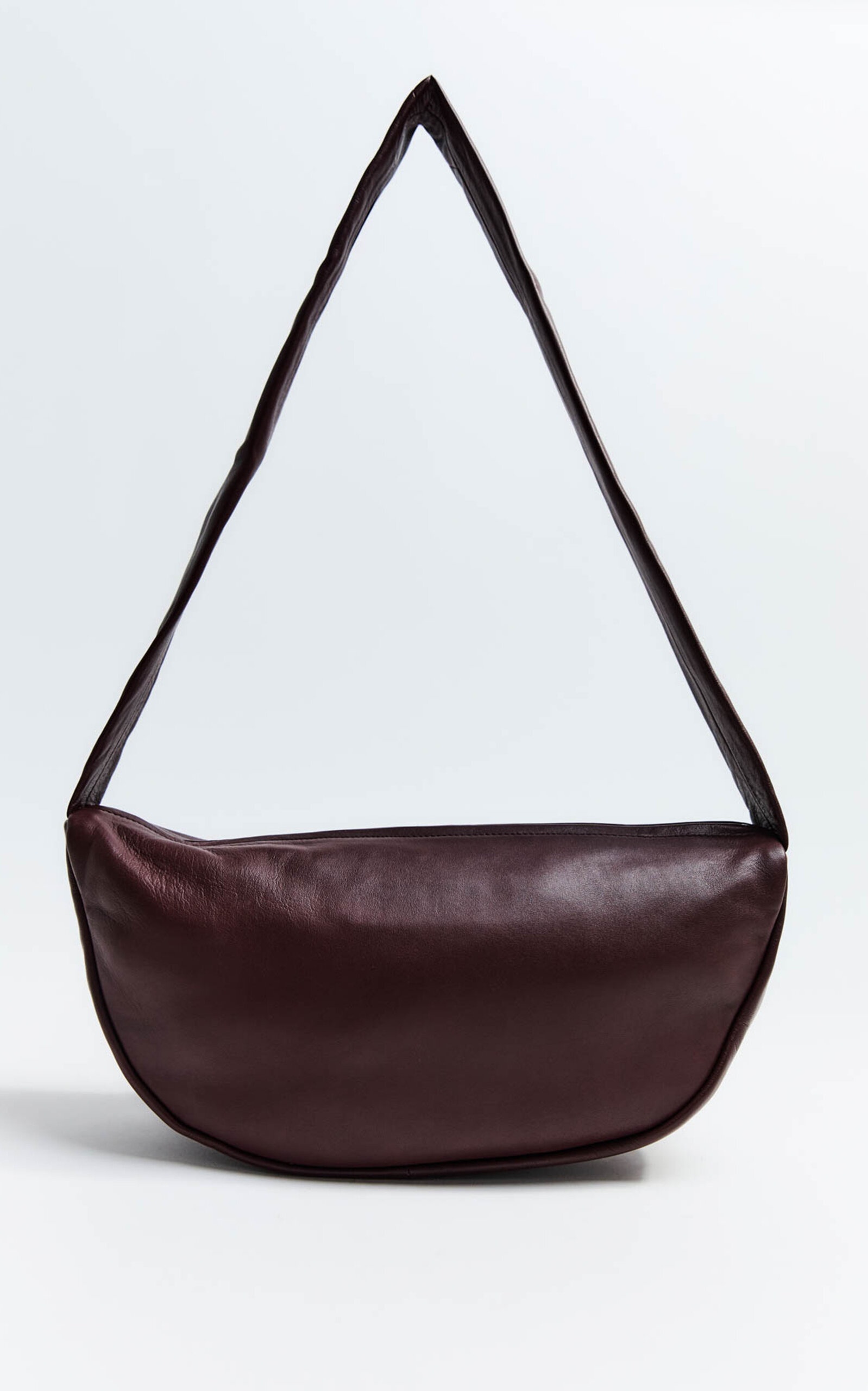 Soft Leather Crescent Bag burgundy - 5