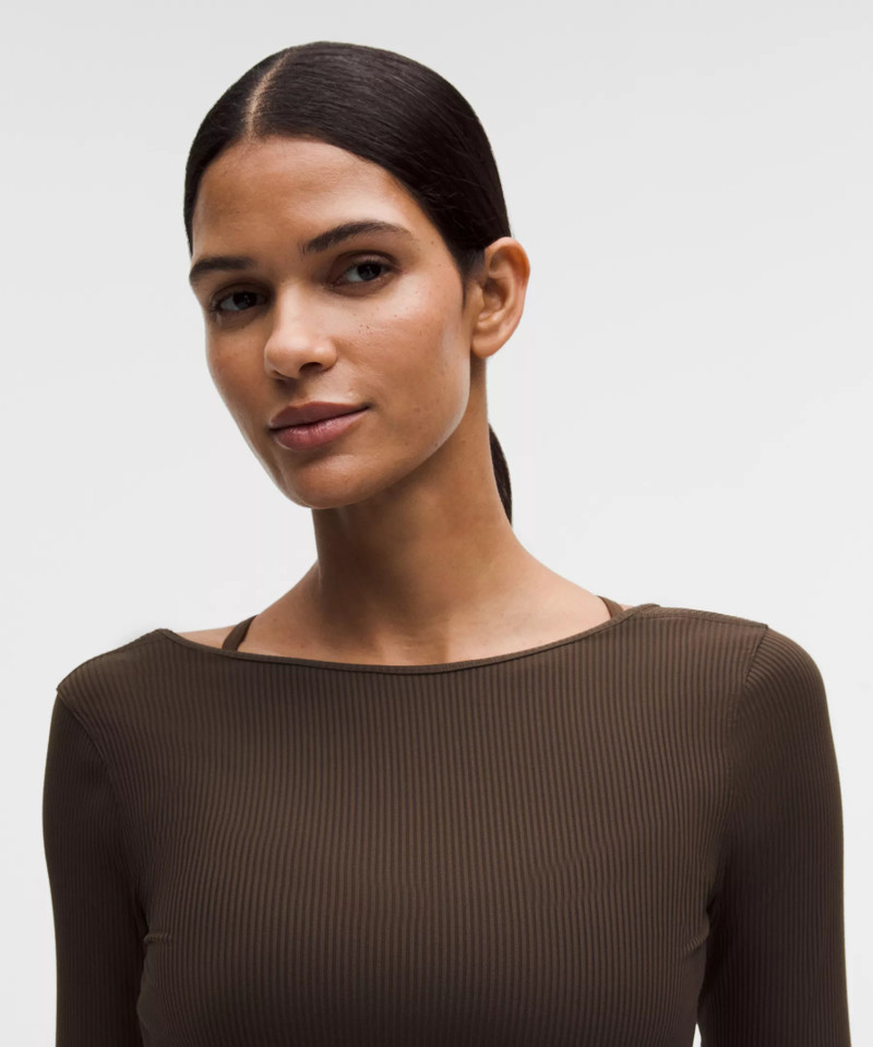 Ribbed Scoop-Back Yoga Long-Sleeve Shirt 4