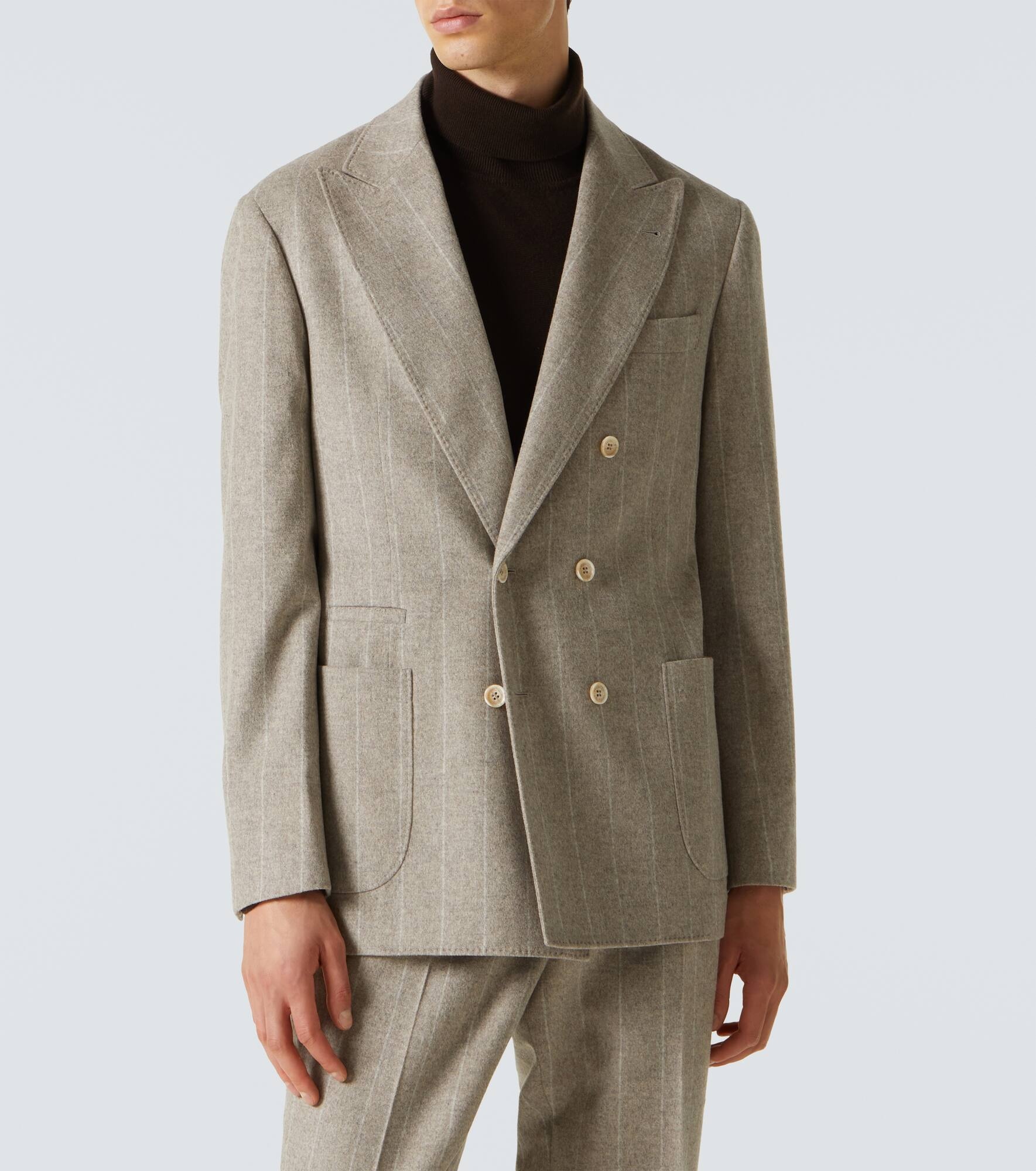 Striped wool and cashmere suit - 4