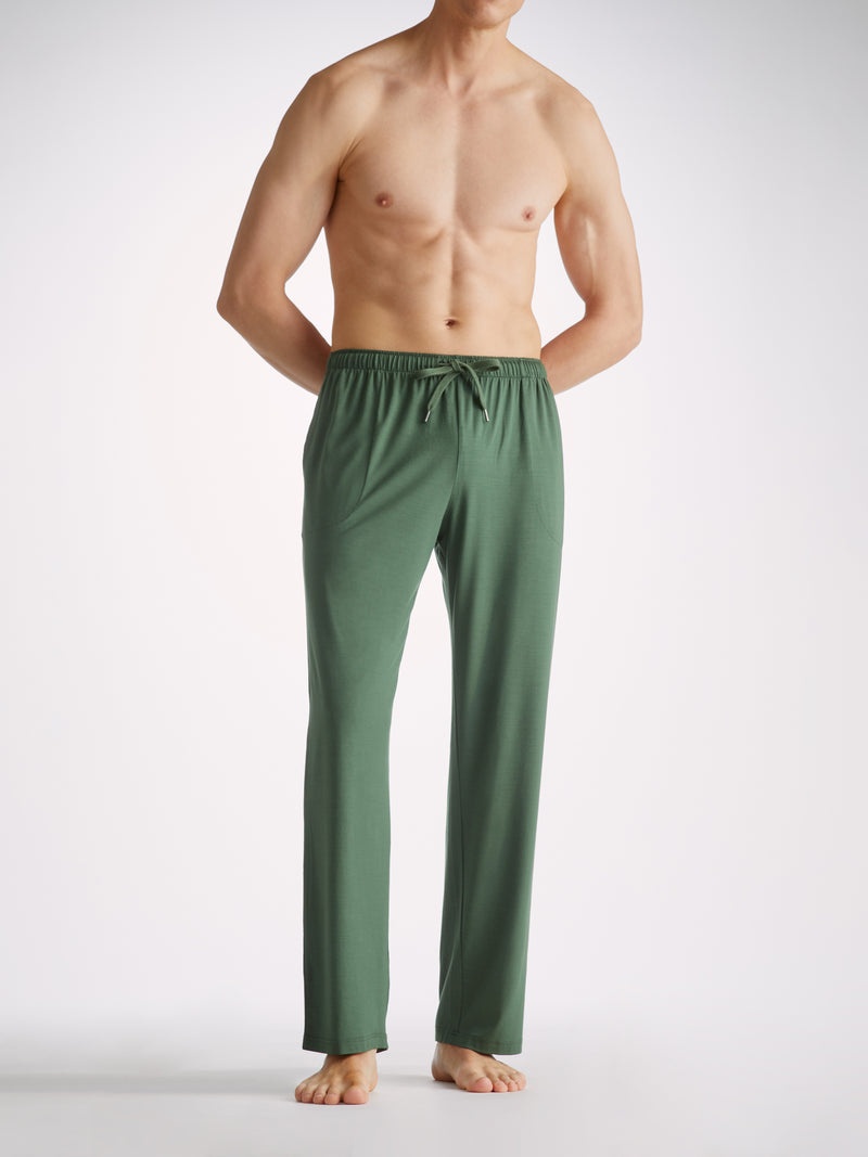 Men's Lounge Trousers Basel Micro Modal Stretch Hunter Green - 5