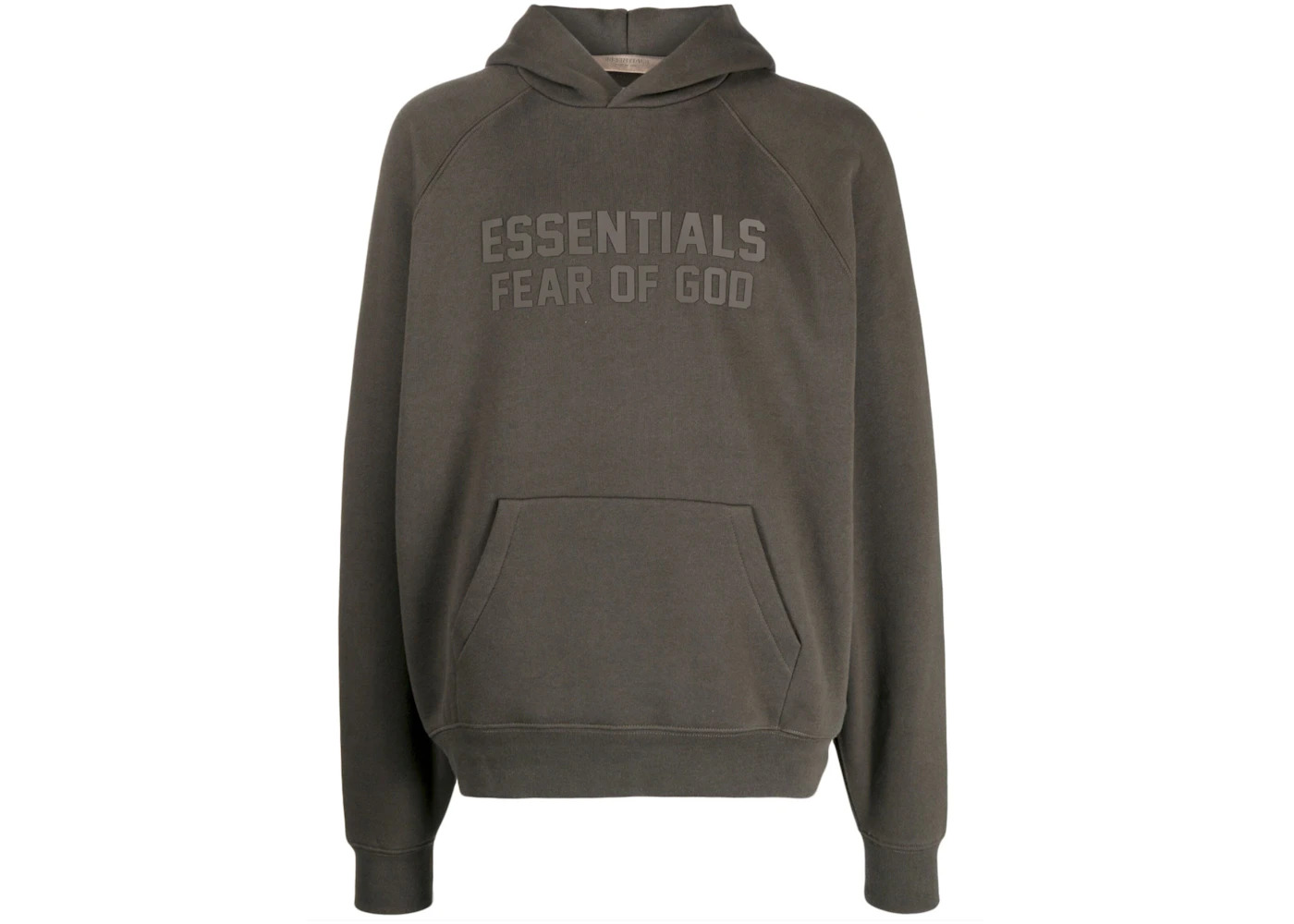 ESSENTIALS Fear of God Essentials Raglan Hoodie Gray Off Black | REVERSIBLE