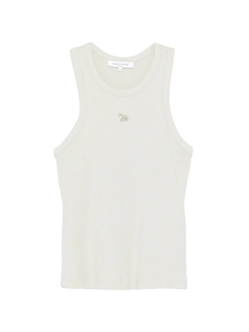 rib-knit logo-patch tank top - 1