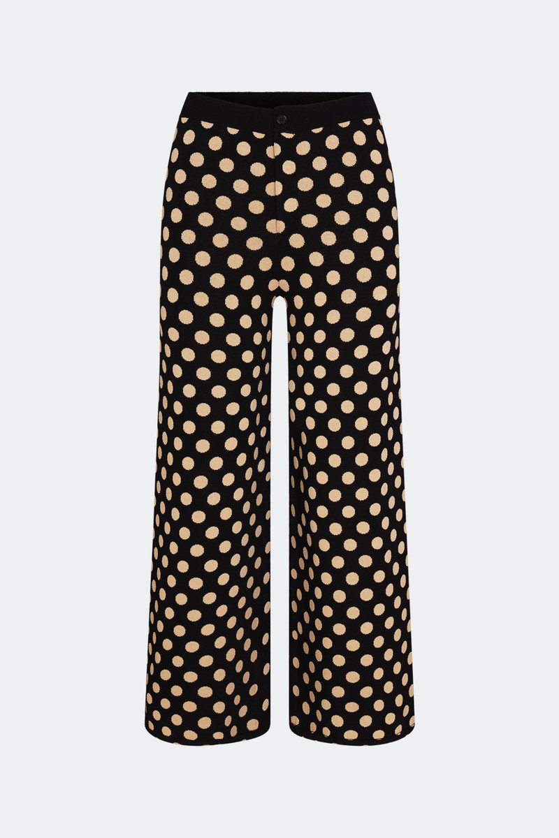 SIMONMILLER Jabber Knit Pant In Black/Tan Polka Dot outlook
