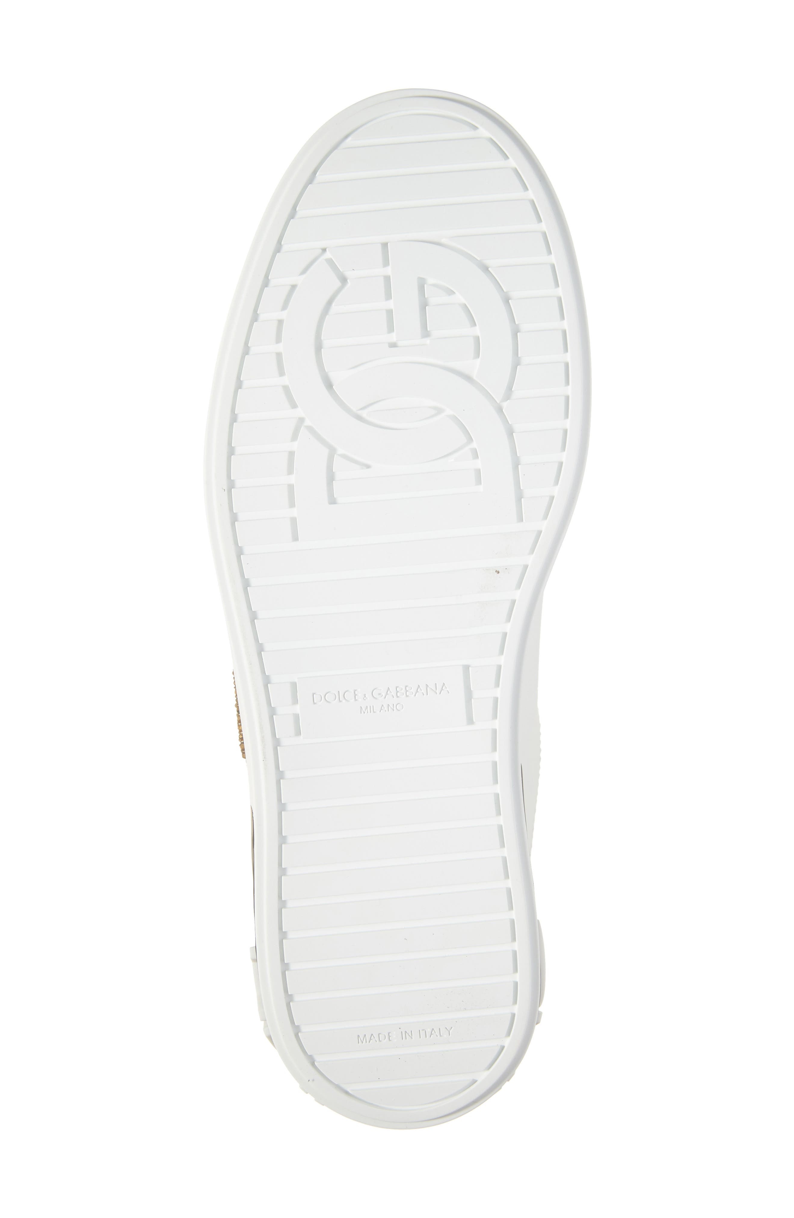 Dolce&Gabbana Portofino Graffiti Embellished Sneaker in White at Nordstrom - 6