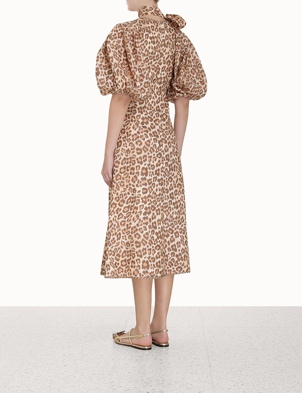 TIE NECK MIDI DRESS - 4
