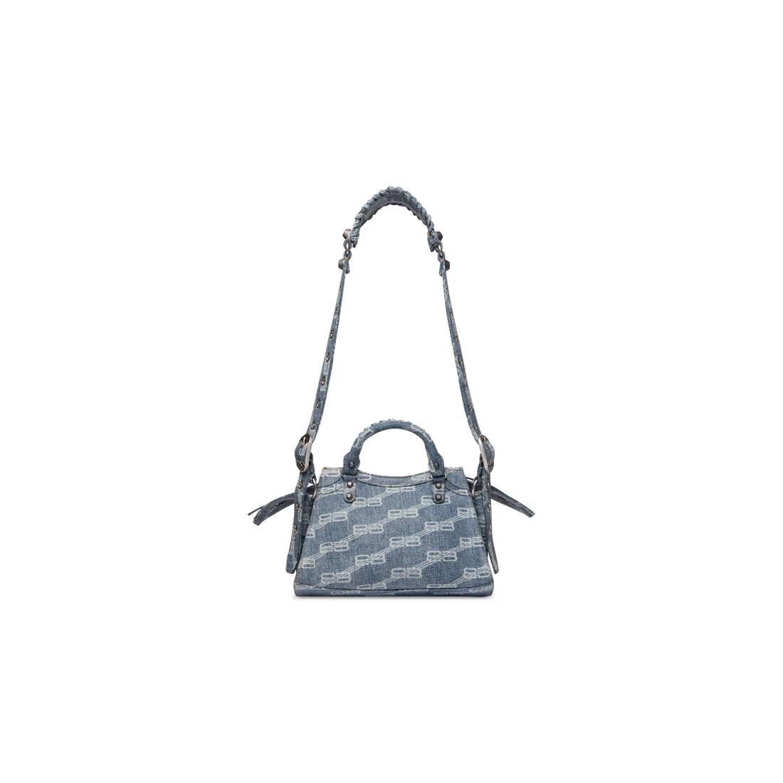 neo cagole xs handbag bb monogram bleached denim - 4