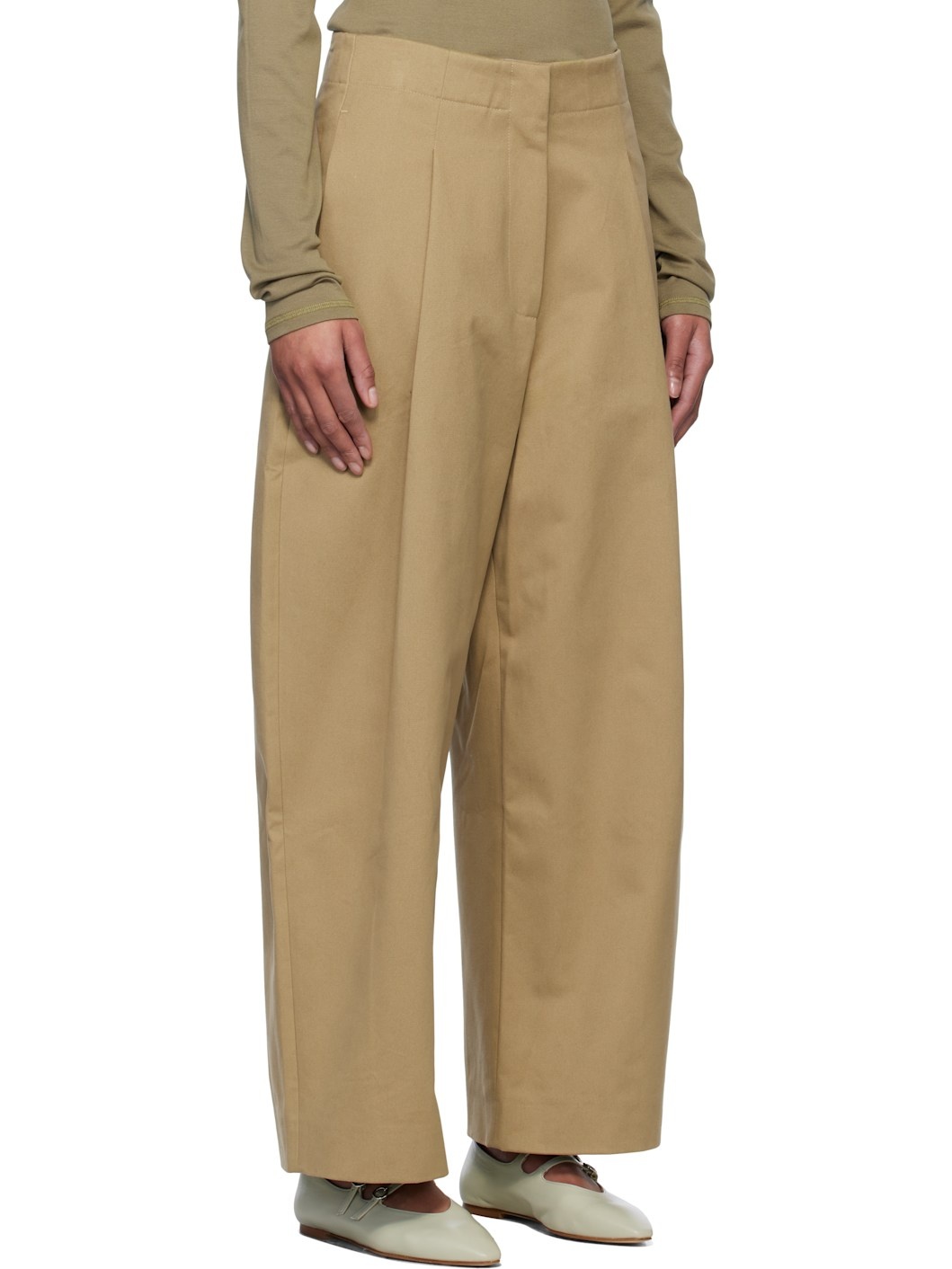 Tan Dordoni Volume Trousers - 2
