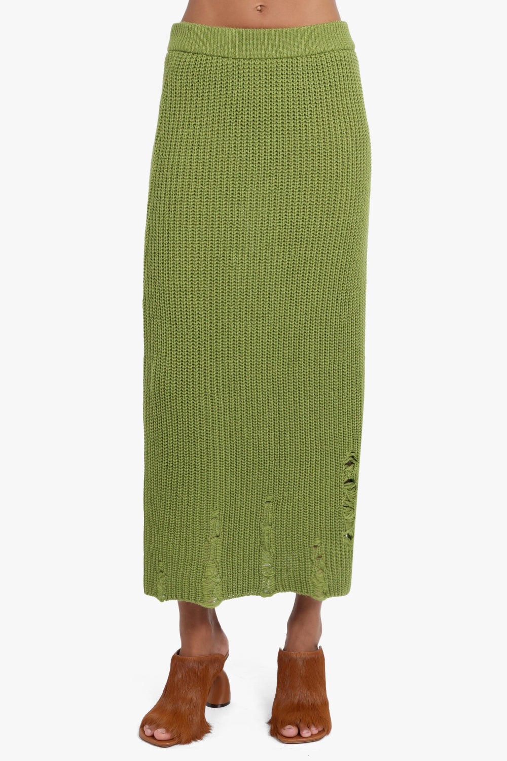 DISTRESSED SKIRT IN CHAIN MAIL | GREEN - 3