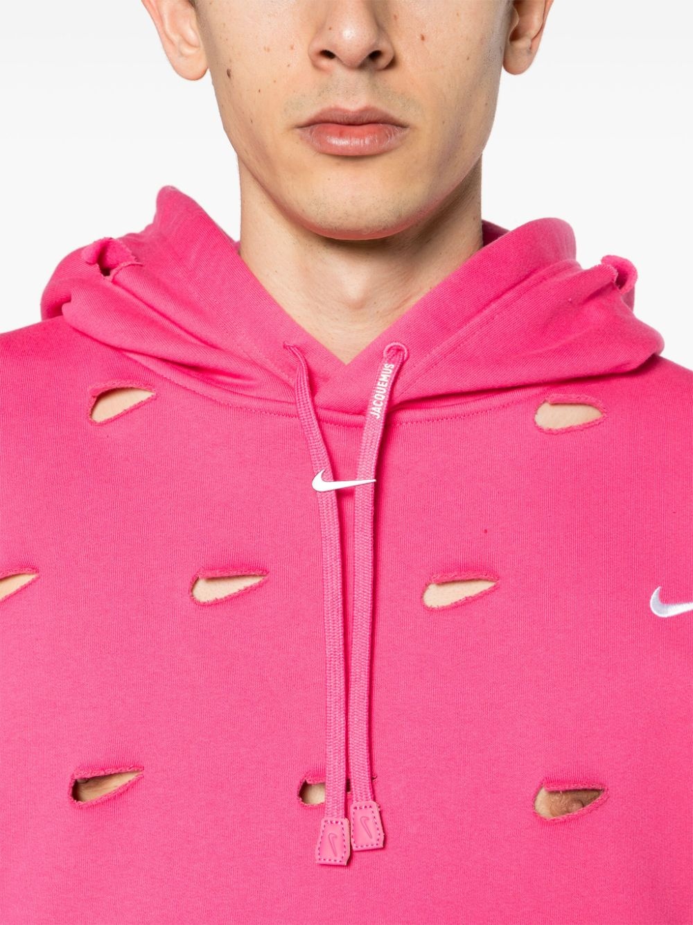 Swoosh-cut out jersey hoodie - 6