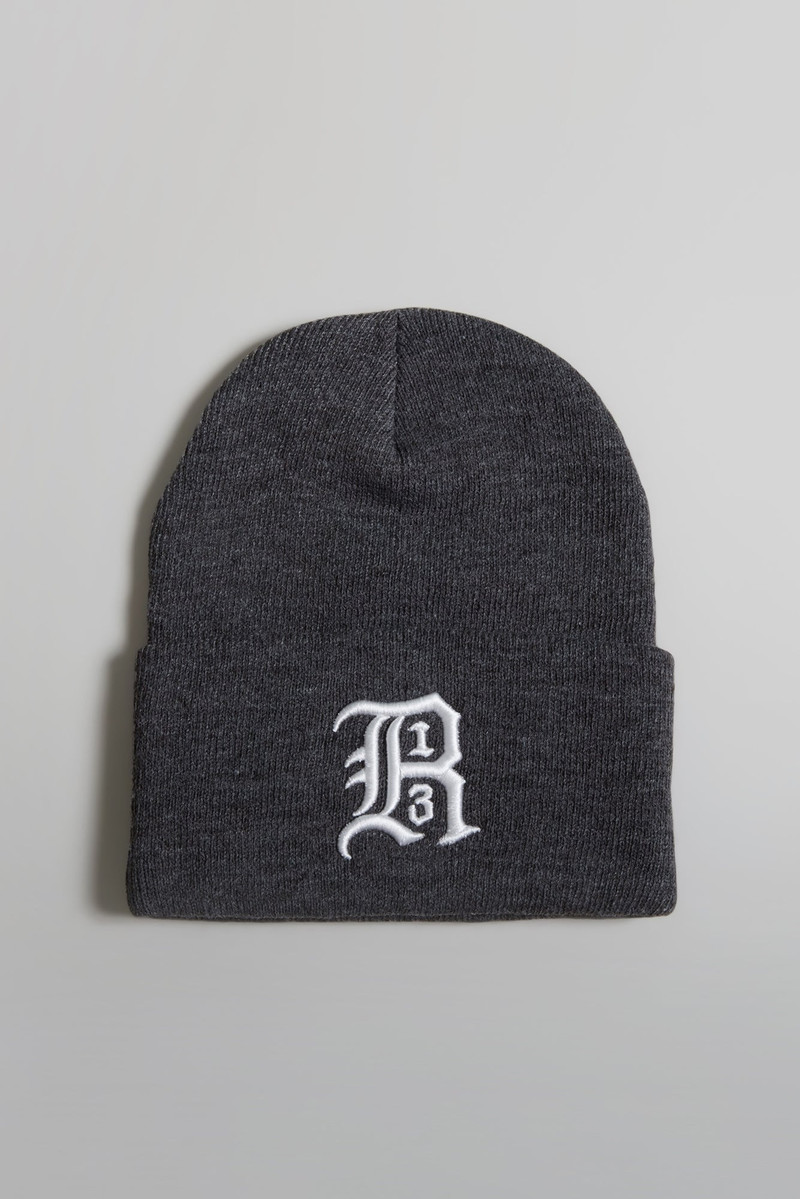 BEANIE W/ EMBROIDERY - GREY 1